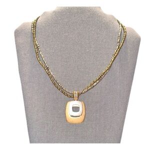 Premiere Designs two-tone square pendant necklace (5 in 1 necklace)